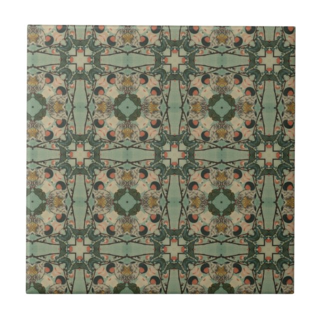 Beige Greens Trellis | Tile (Front)