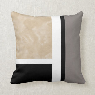 Beige Grey Black and White Modern Cushion