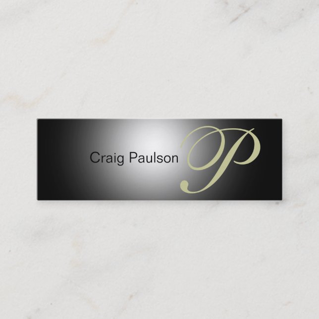 Beige Grey Black Business Card (Front)