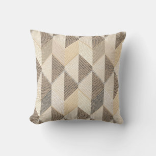 Beige, grey rhombic  textured pattern.  cushion