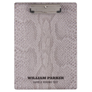 Beige-Grey Snakeskin Pattern Clipboard