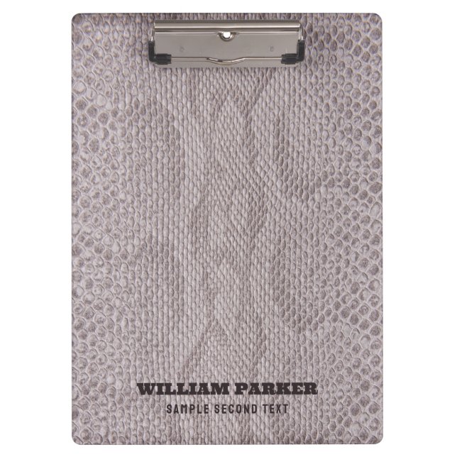 Beige-Grey  Snakeskin Pattern  Clipboard (Front)