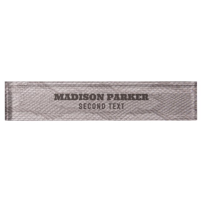 Beige-Grey Snakeskin Print  Desk Name Plate (Front)