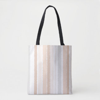 Beige Grey Watercolor Striped Tote Bag