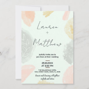 Beige Grey Wedding Invitations