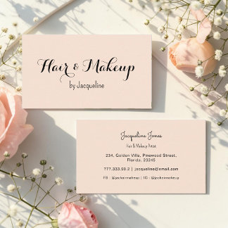 Beige Hair Makeup Beauty Salon Simple  Business Card
