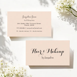 Beige Hair Makeup Beauty Salon Simple  Business Card
