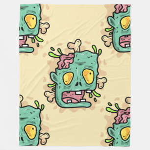 beige halloween zombie fleece blanket