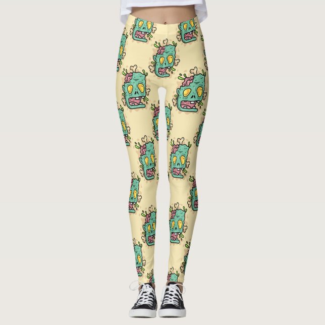 beige halloween zombie leggings (Front)