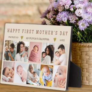 Beige Happy First Mother’s Day Grandma 10 Photo   Plaque
