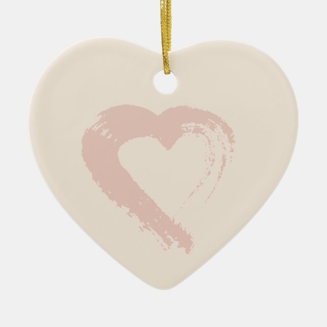 Beige Heart Ornament (Front)