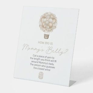 Beige Hot Air Balloon How Big Is Mummy's Belly Pedestal Sign