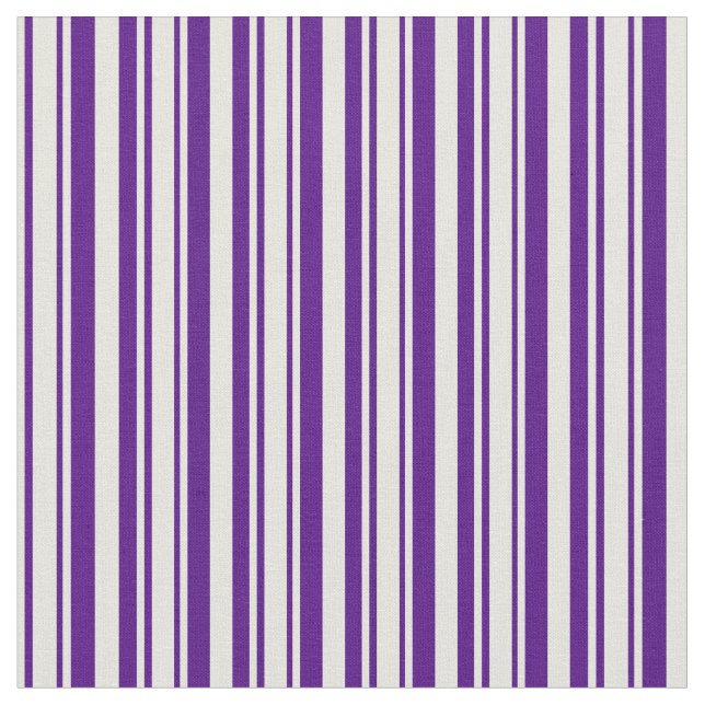 Beige & Indigo Coloured Lines/Stripes Pattern Fabric (Close Up)