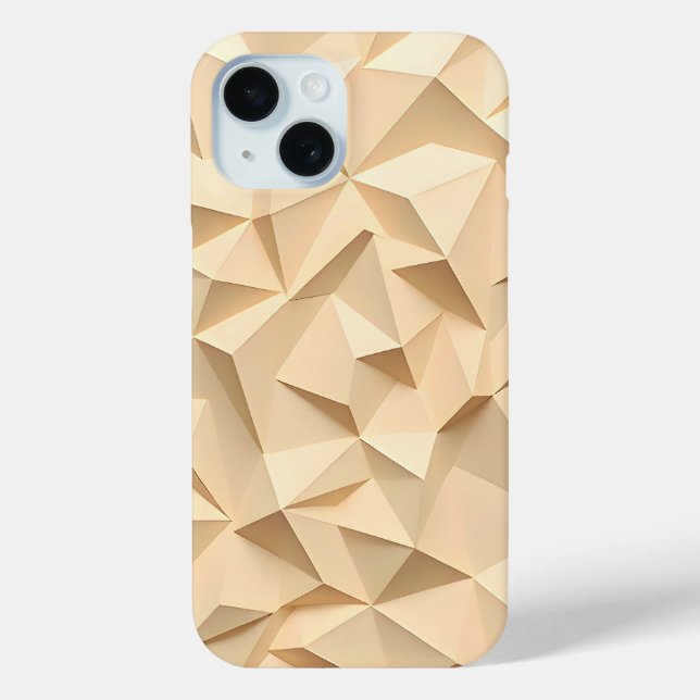 Beige iPhone Case Minimalist 3D Design (Back)