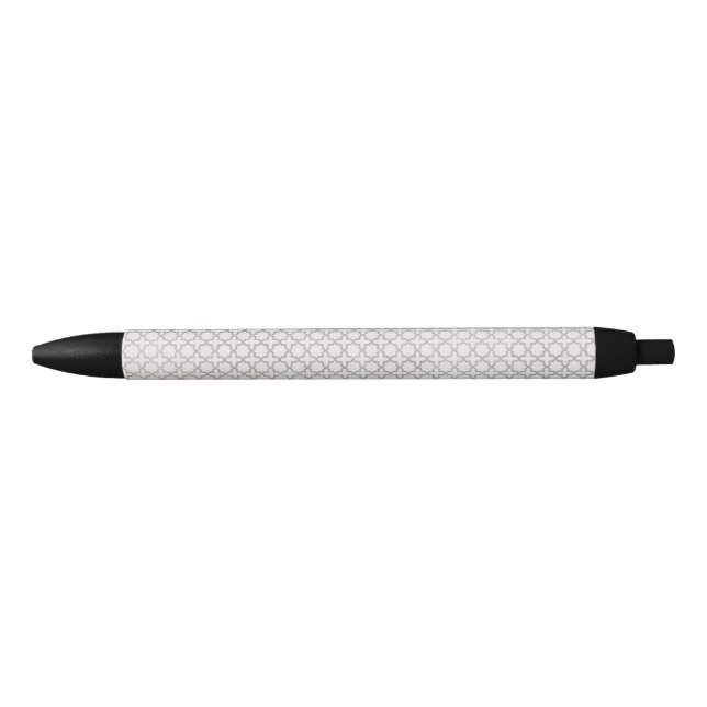 Beige Islamic geometric pattern Black Ink Pen (Front)