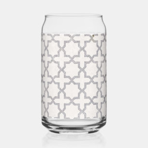 Beige Islamic geometric pattern Can Glass