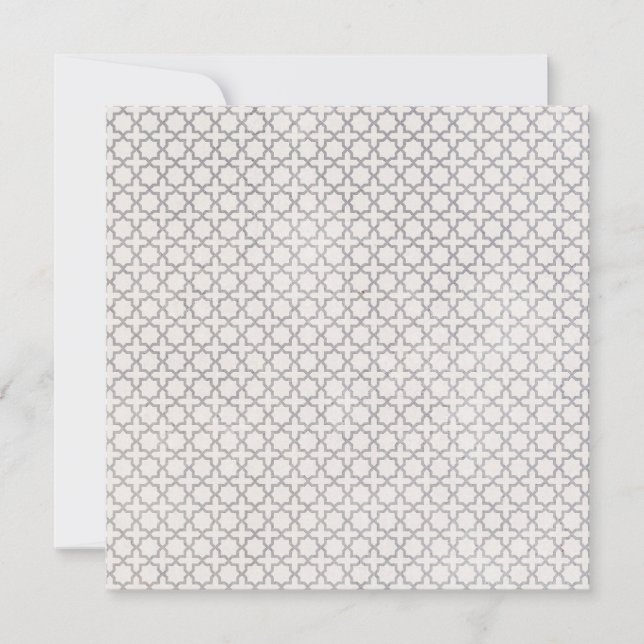 Beige Islamic geometric pattern Invitation (Front)