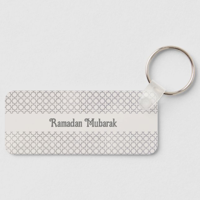 Beige Islamic geometric pattern Key Ring (Front)