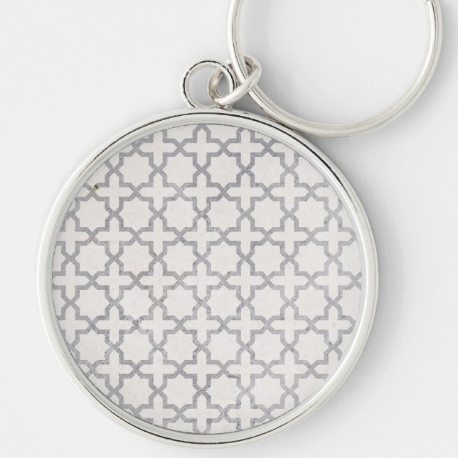 Beige Islamic geometric pattern Key Ring (Front)