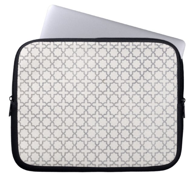 Beige Islamic geometric pattern Laptop Sleeve (Front)