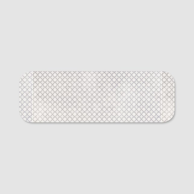 Beige Islamic geometric pattern Name Tag (Front)