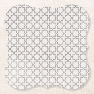 Beige Islamic geometric pattern Paper Coaster