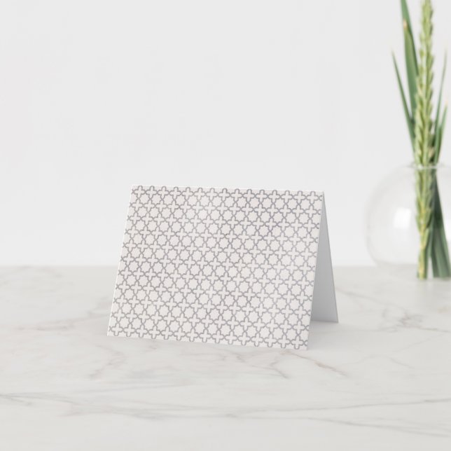 Beige Islamic geometric pattern Thank You Card (Front)