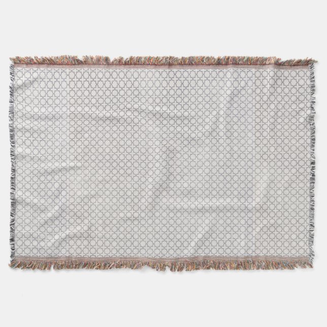 Beige Islamic geometric pattern Throw Blanket (Front)