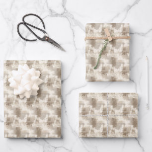 Beige & Ivory Abstract Paint  Wrapping Paper Sheet