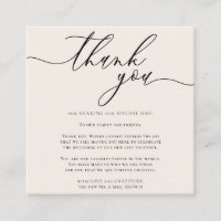 Beige Ivory Gratitude Stylish Script Thank you