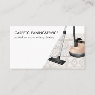 Beige Janitorial housekeeper Vacuum cleaner carpet Business Card