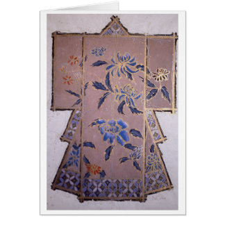 Beige Kimono with Blue Flowers