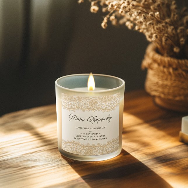 Beige Lace Candle Product Label (Creator Uploaded)