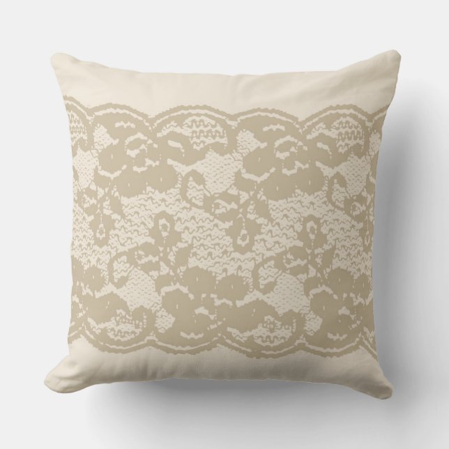 Beige lace cushion (Front)