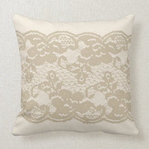 Beige lace cushion