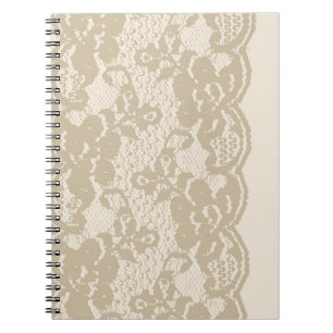 Beige lace notebook