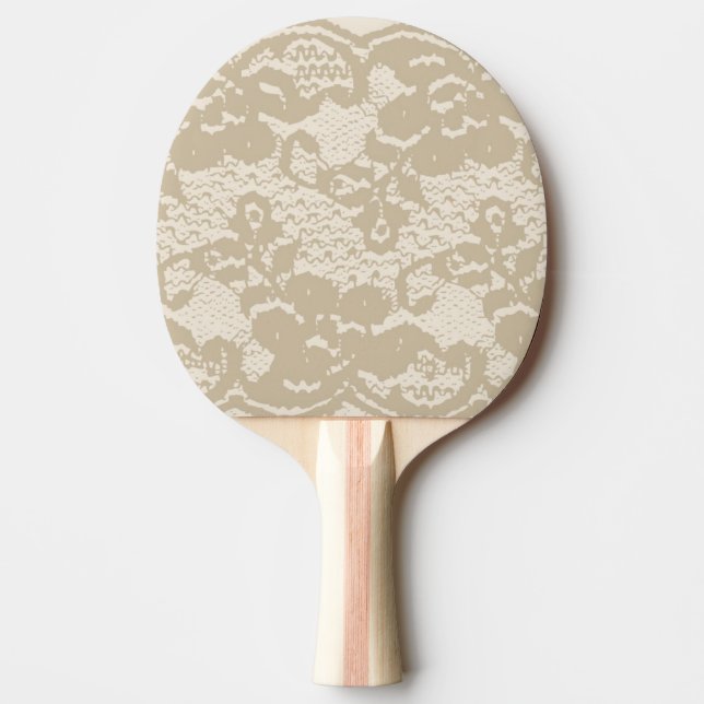 Beige lace ping pong paddle (Front)