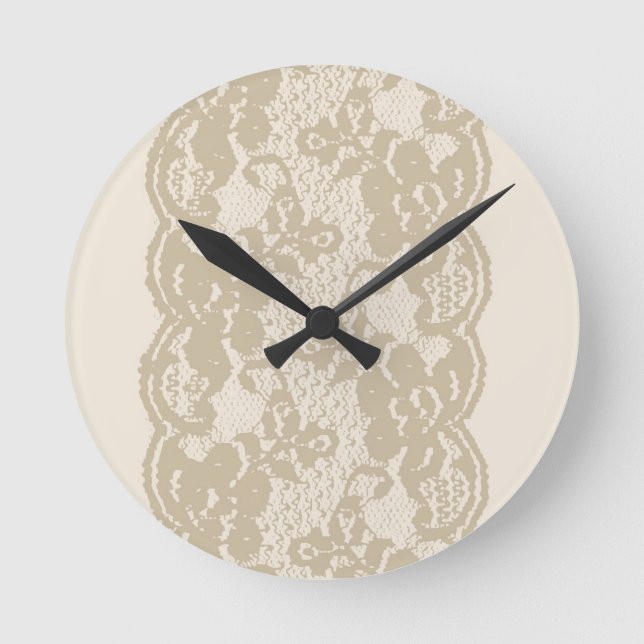 Beige lace round clock (Front)