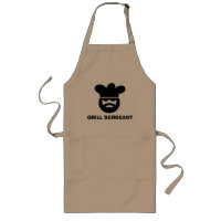 Beige large BBQ apron for men | Grill sergeant