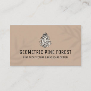 Beige Leaf Brown Forest Tree Rustic Pine Cone Business Card