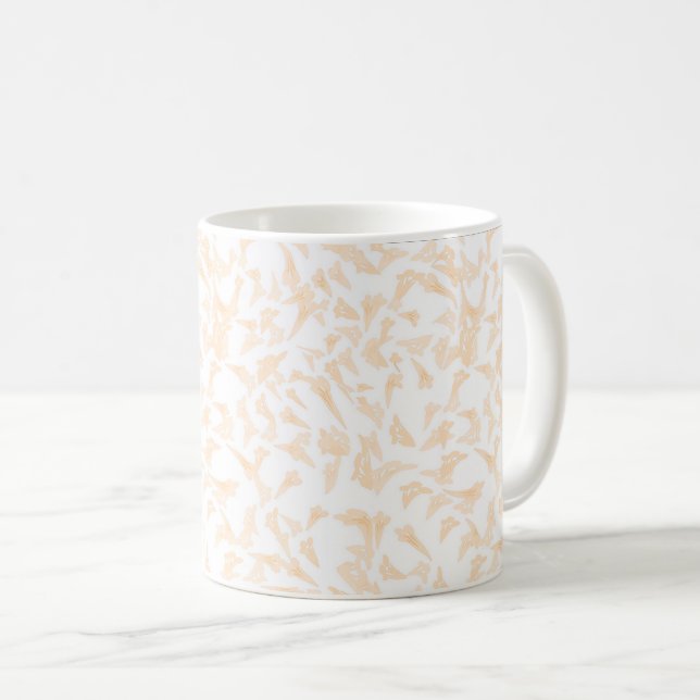 Beige Leaf Pattern Coffee Mug (Front Right)