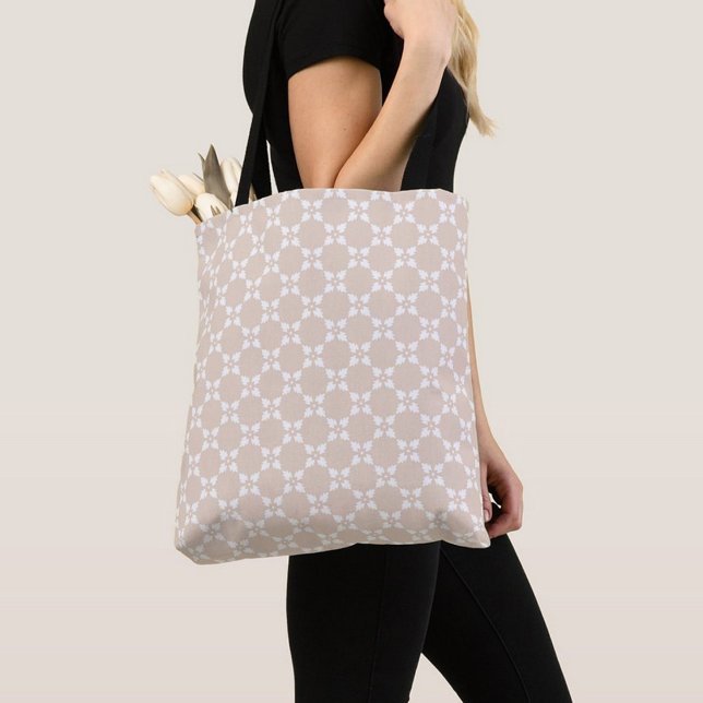 Beige Leaf Pattern Tote Bag (Creator Uploaded)