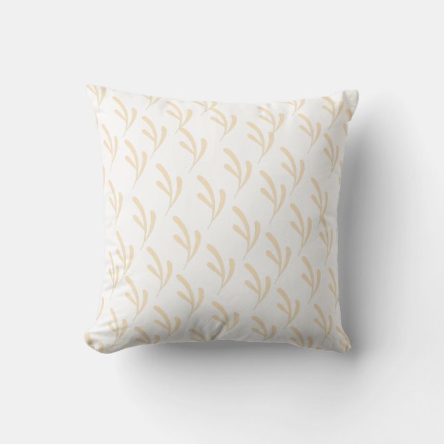 Beige Leaf Repeat White        Cushion (Front)