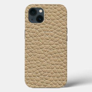 Beige leather effect pattern iPhone 13 case