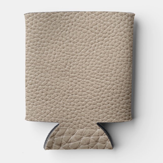 Beige leather texture, seamless background. can cooler (Front)