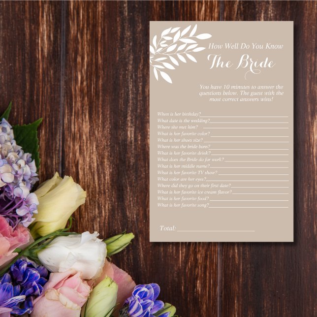 Beige Leaves How Well Do You Know the Bride game (Creator Uploaded)