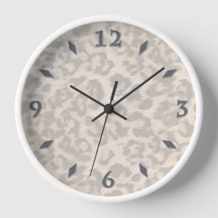 Beige leopard print . clock