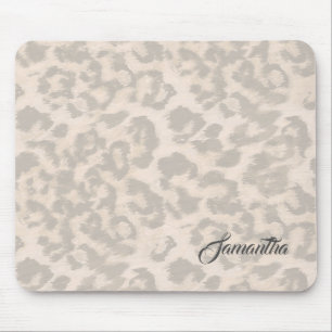Beige leopard print. mouse pad