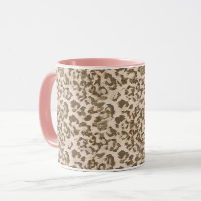 Beige leopard print  mug (Front Left)