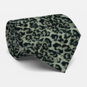 Beige leopard print . neck tie